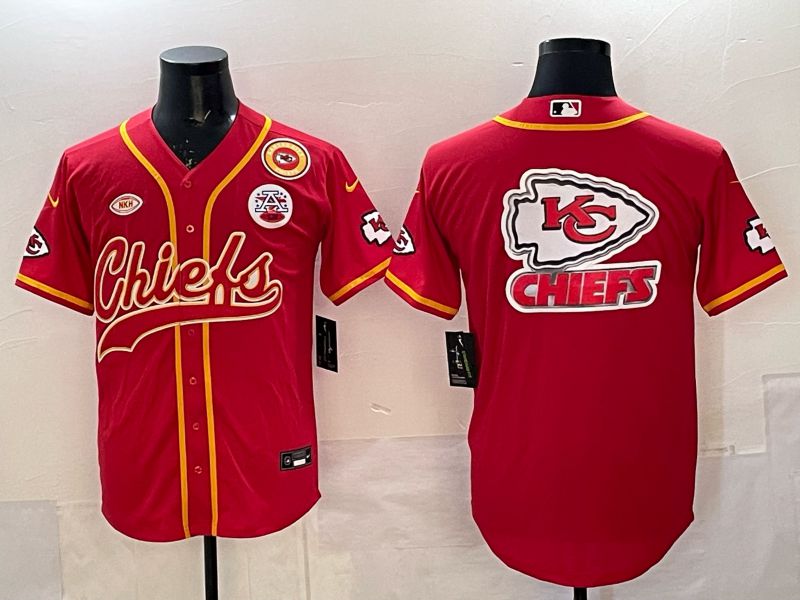 Men 2025 Nike Kansas City Chiefs Blank Red 3th generation Joint Name Limited NFL Jersey 015